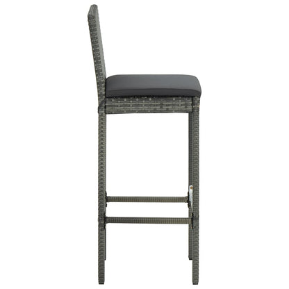 vidaXL 9 Piece Garden Bar Set with Cushions Poly Rattan Grey