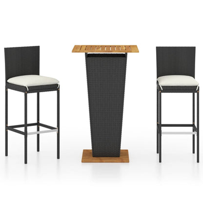 vidaXL Garden Bar Set | Black, Cream