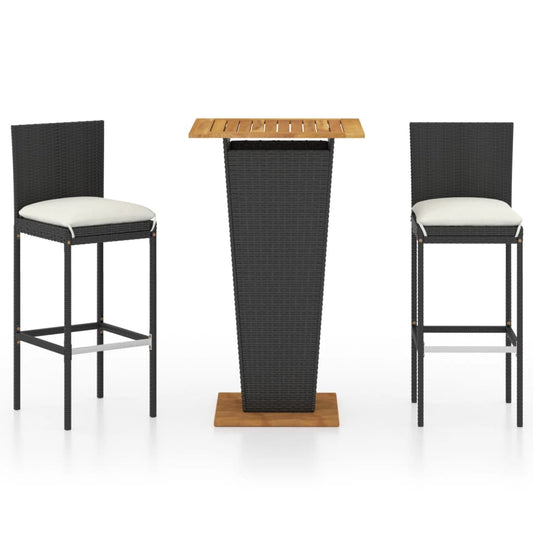 vidaXL Garden Bar Set | Black, Cream