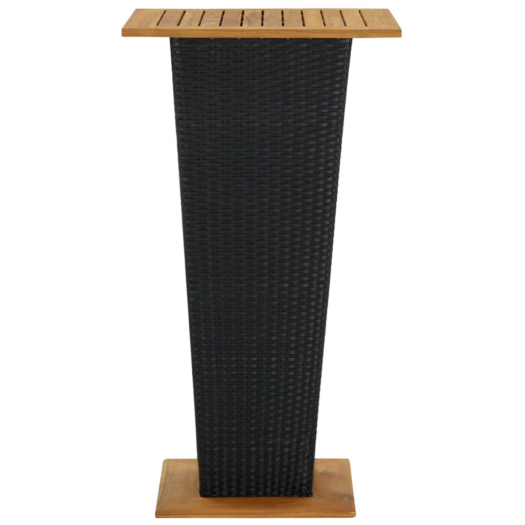 vidaXL 5 Piece Garden Bar Set with Cushions Poly Rattan Black