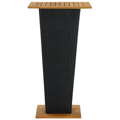 vidaXL 5 Piece Garden Bar Set with Cushions Poly Rattan Black