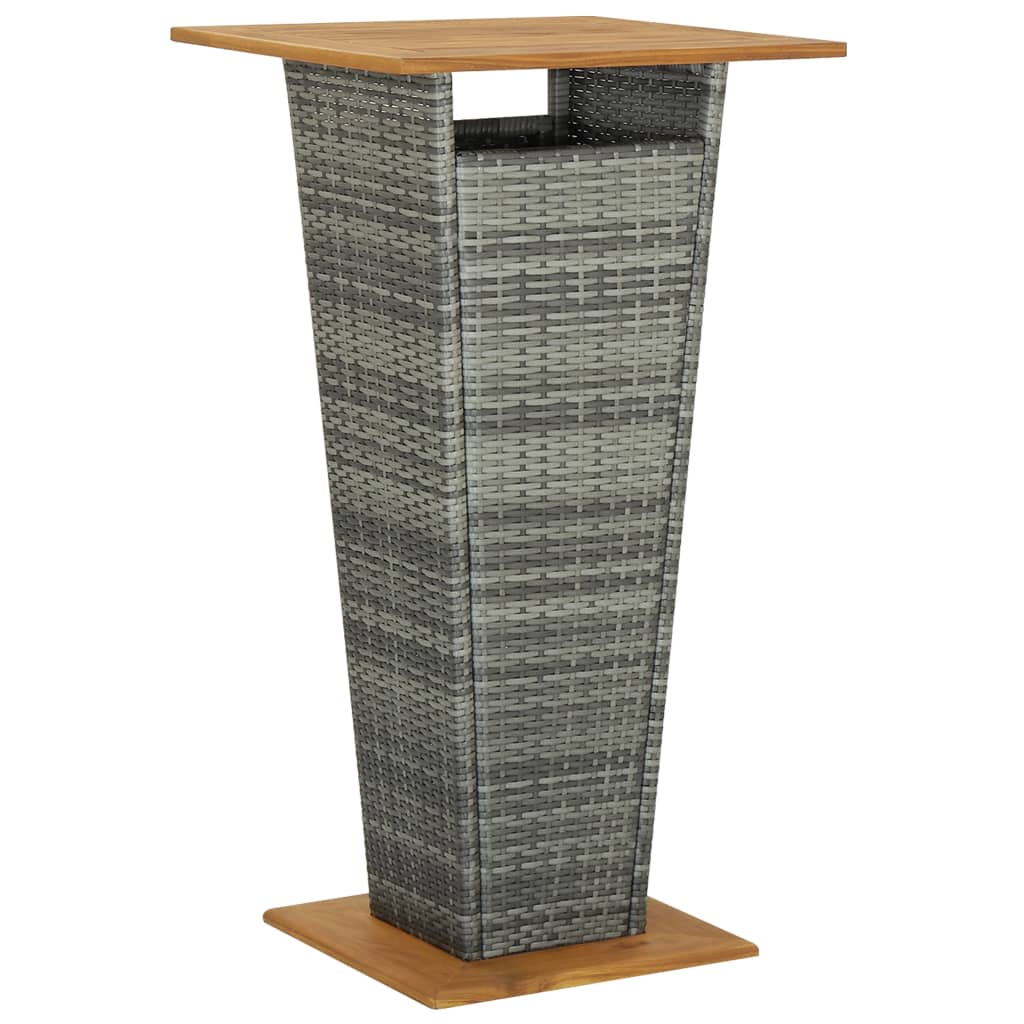 vidaXL 5 Piece Garden Bar Set with Cushions Poly Rattan Grey