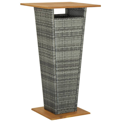 vidaXL 5 Piece Garden Bar Set with Cushions Poly Rattan Grey