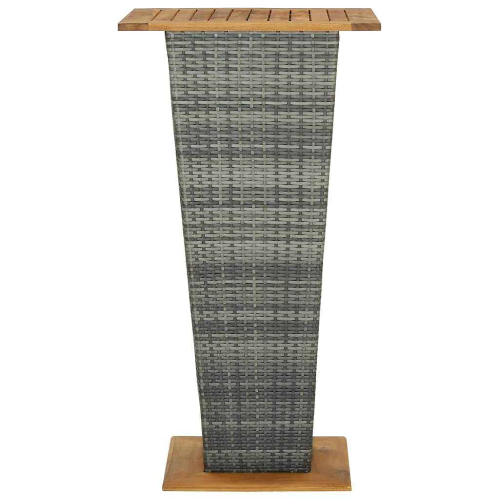 vidaXL 5 Piece Garden Bar Set with Cushions Poly Rattan Grey