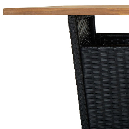 vidaXL 5 Piece Garden Bar Set with Cushions Poly Rattan Black
