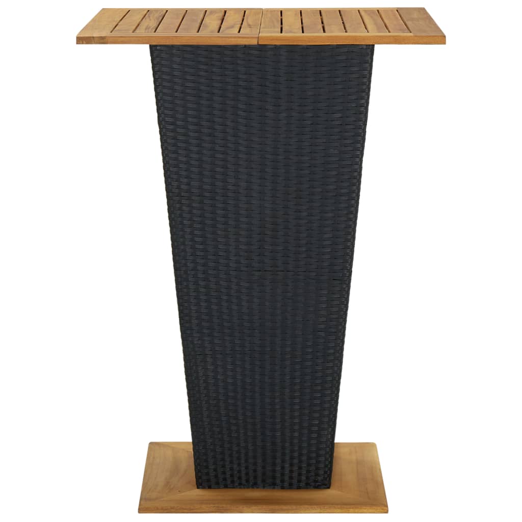 vidaXL 5 Piece Garden Bar Set with Cushions Poly Rattan Black