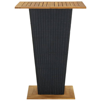 vidaXL 5 Piece Garden Bar Set with Cushions Poly Rattan Black