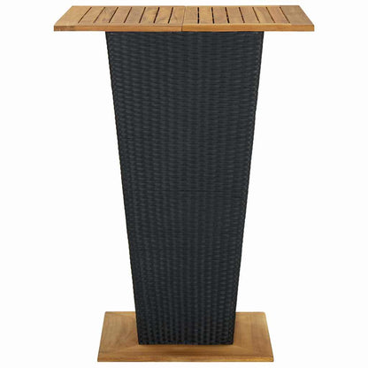 vidaXL 5 Piece Garden Bar Set with Cushions Poly Rattan Black