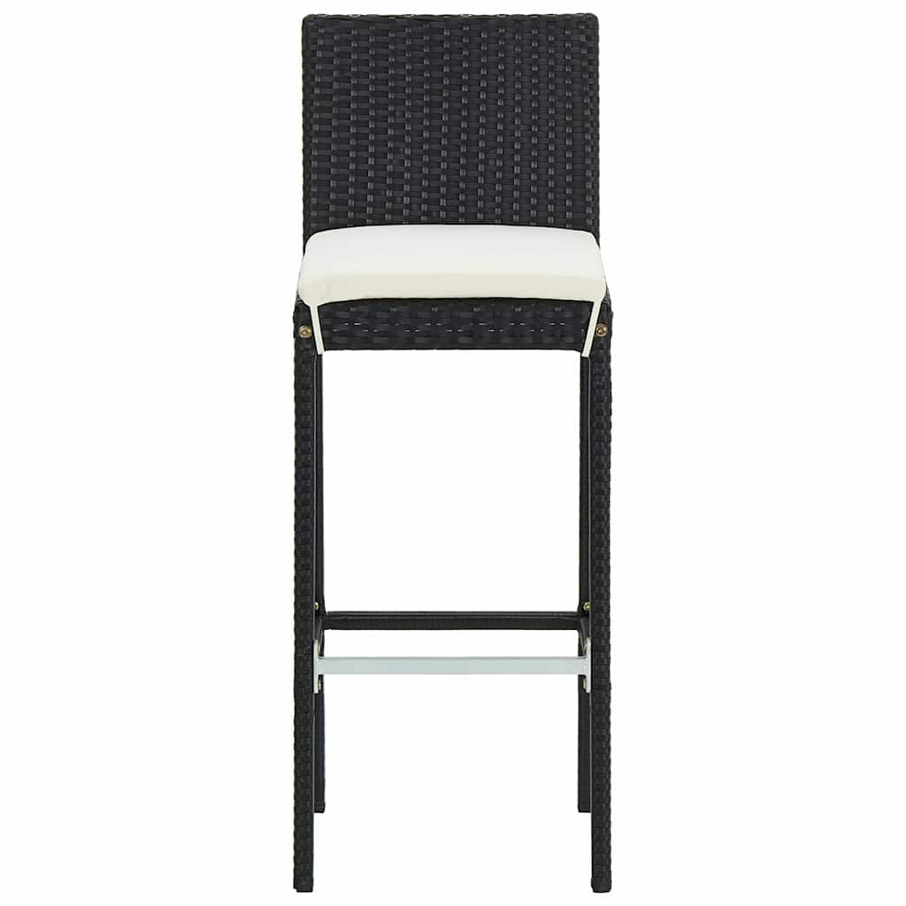 vidaXL 9 Piece Garden Bar Set with Cushions Poly Rattan Black