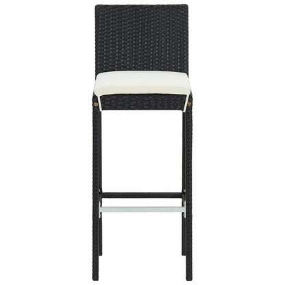 vidaXL 9 Piece Garden Bar Set with Cushions Poly Rattan Black