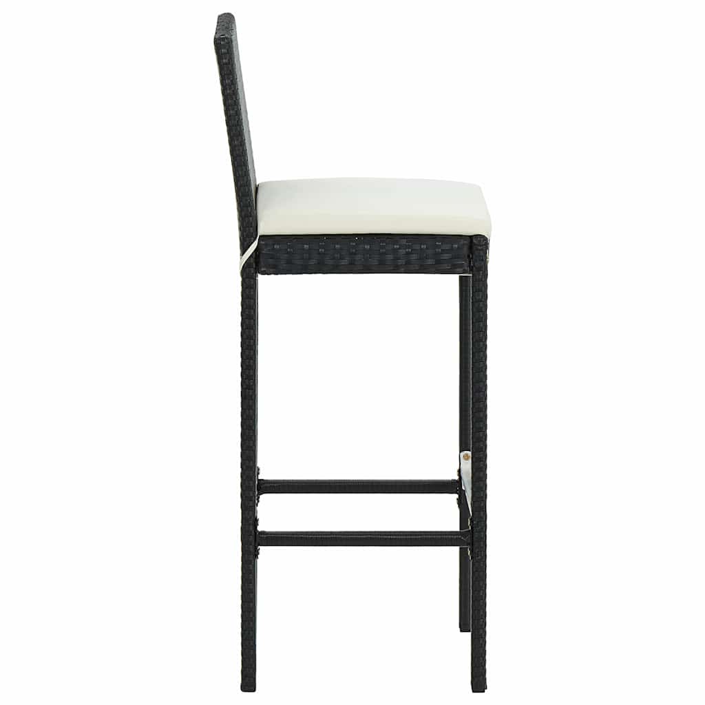 vidaXL 9 Piece Garden Bar Set with Cushions Poly Rattan Black