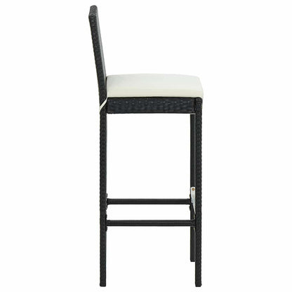 vidaXL 9 Piece Garden Bar Set with Cushions Poly Rattan Black