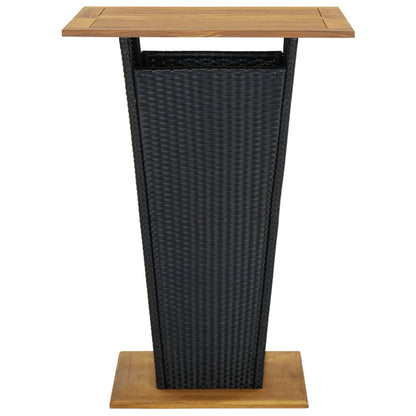 vidaXL 9 Piece Garden Bar Set with Cushions Poly Rattan Black