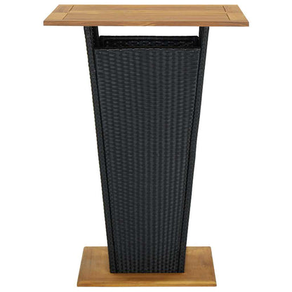 vidaXL 9 Piece Garden Bar Set with Cushions Poly Rattan Black