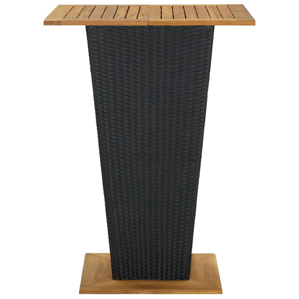 vidaXL 9 Piece Garden Bar Set with Cushions Poly Rattan Black