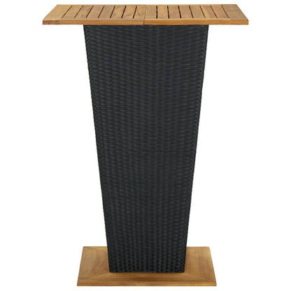 vidaXL 9 Piece Garden Bar Set with Cushions Poly Rattan Black