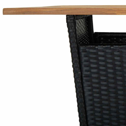 vidaXL 9 Piece Garden Bar Set with Cushions Poly Rattan Black