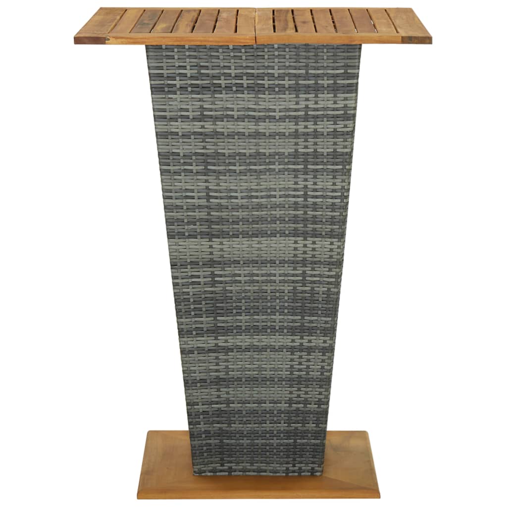vidaXL 5 Piece Garden Bar Set with Cushions Poly Rattan Grey