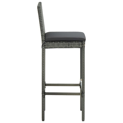 vidaXL 9 Piece Garden Bar Set with Cushions Poly Rattan Grey