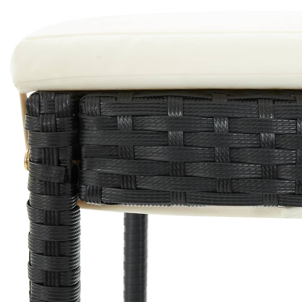 vidaXL 5 Piece Garden Bar Set with Cushions Poly Rattan Black