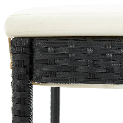 vidaXL 5 Piece Garden Bar Set with Cushions Poly Rattan Black