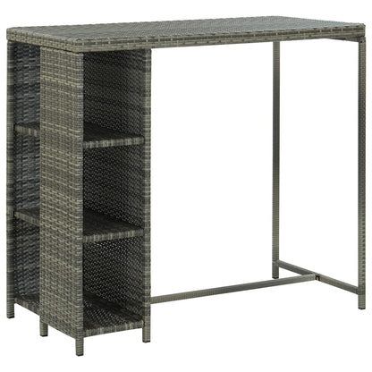 vidaXL 5 Piece Garden Bar Set with Cushions Poly Rattan Grey