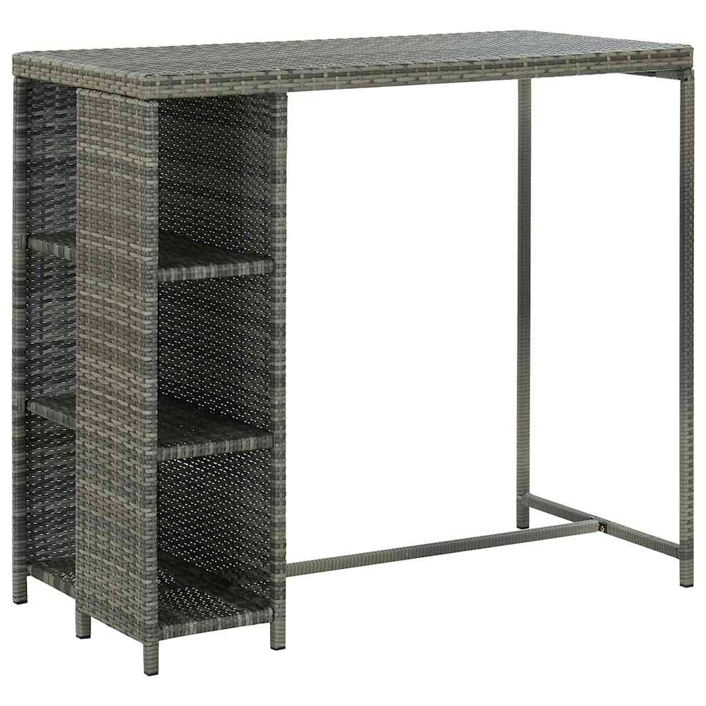vidaXL 5 Piece Garden Bar Set with Cushions Poly Rattan Grey