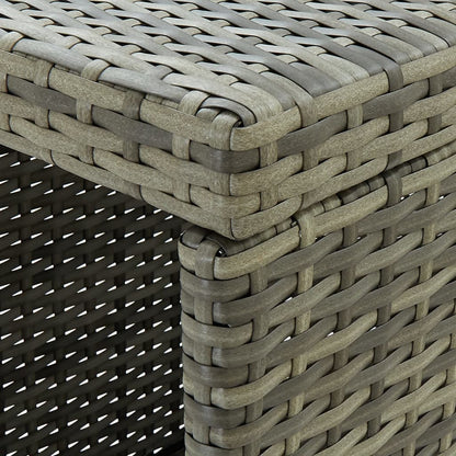 vidaXL 5 Piece Garden Bar Set with Cushions Poly Rattan Grey