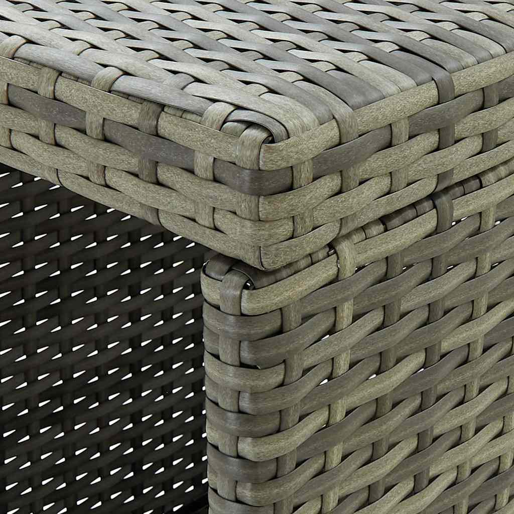 vidaXL 5 Piece Garden Bar Set with Cushions Poly Rattan Grey
