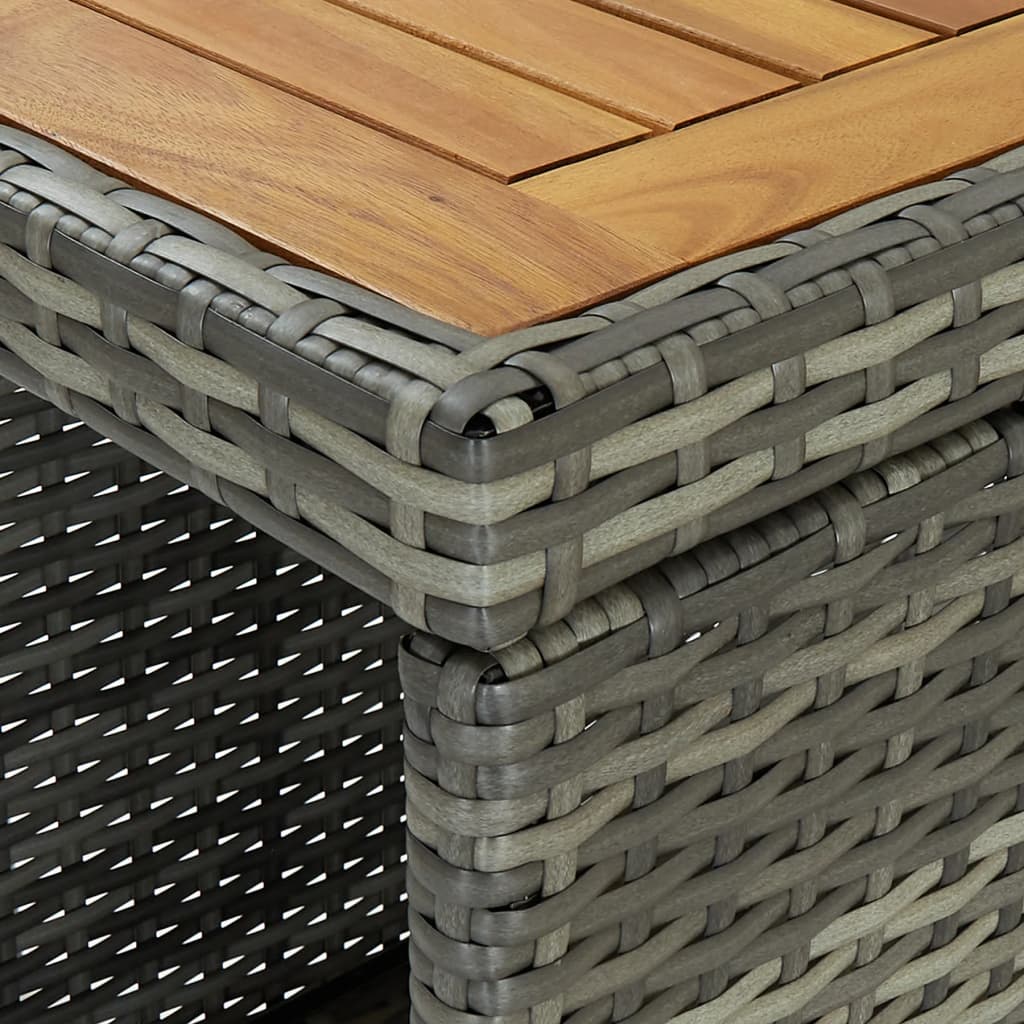 vidaXL 5 Piece Garden Bar Set with Cushions Poly Rattan Grey