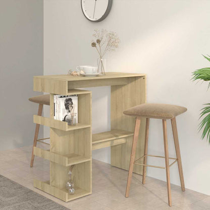 vidaXL Bar Table with Storage Rack Sonoma Oak 100x50x101.5 cm Engineered Wood