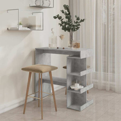 vidaXL Bar Table with Storage Rack Concrete Grey 100x50x101.5cm