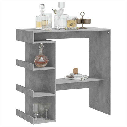 vidaXL Bar Table with Storage Rack Concrete Grey 100x50x101.5cm