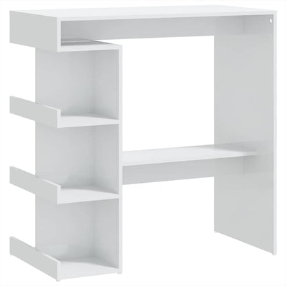 vidaXL Bar Table with Storage Rack High Gloss White 100x50x101,5 cm