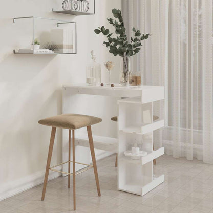 vidaXL Bar Table with Storage Rack High Gloss White 100x50x101,5 cm