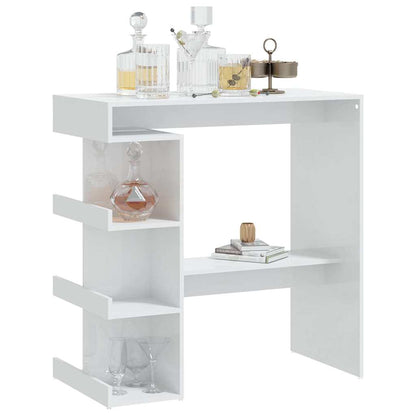 vidaXL Bar Table with Storage Rack High Gloss White 100x50x101,5 cm
