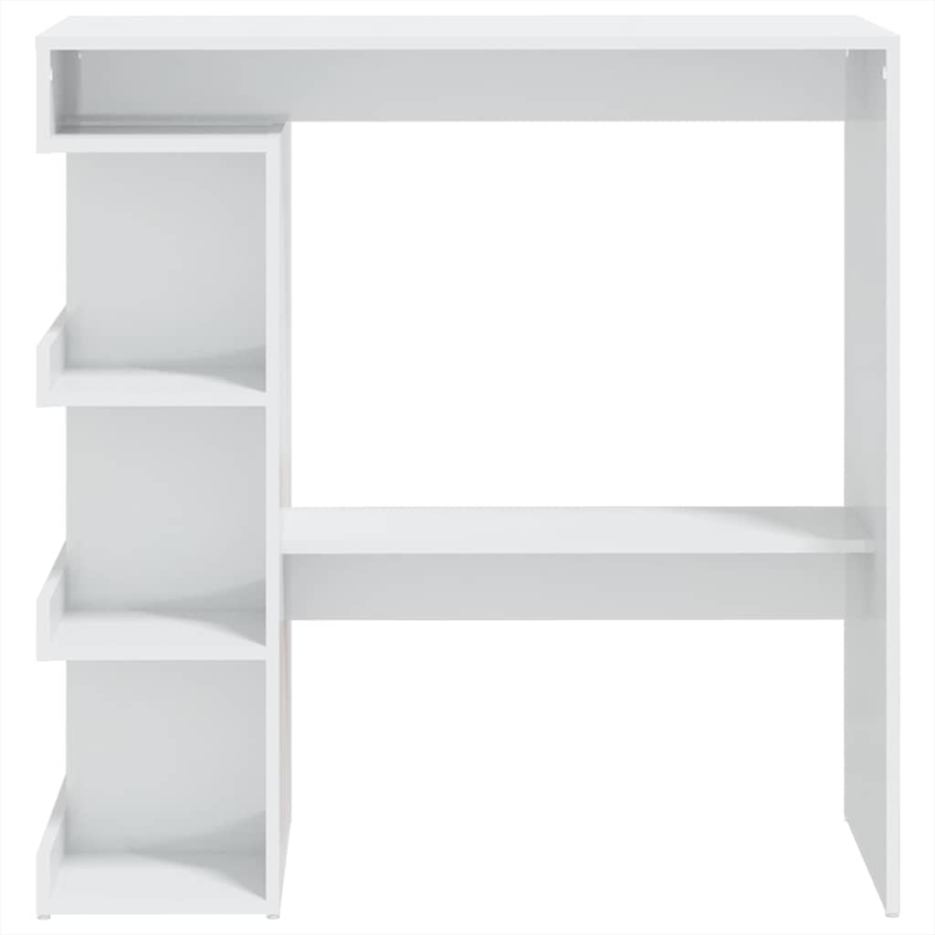 vidaXL Bar Table with Storage Rack High Gloss White 100x50x101,5 cm