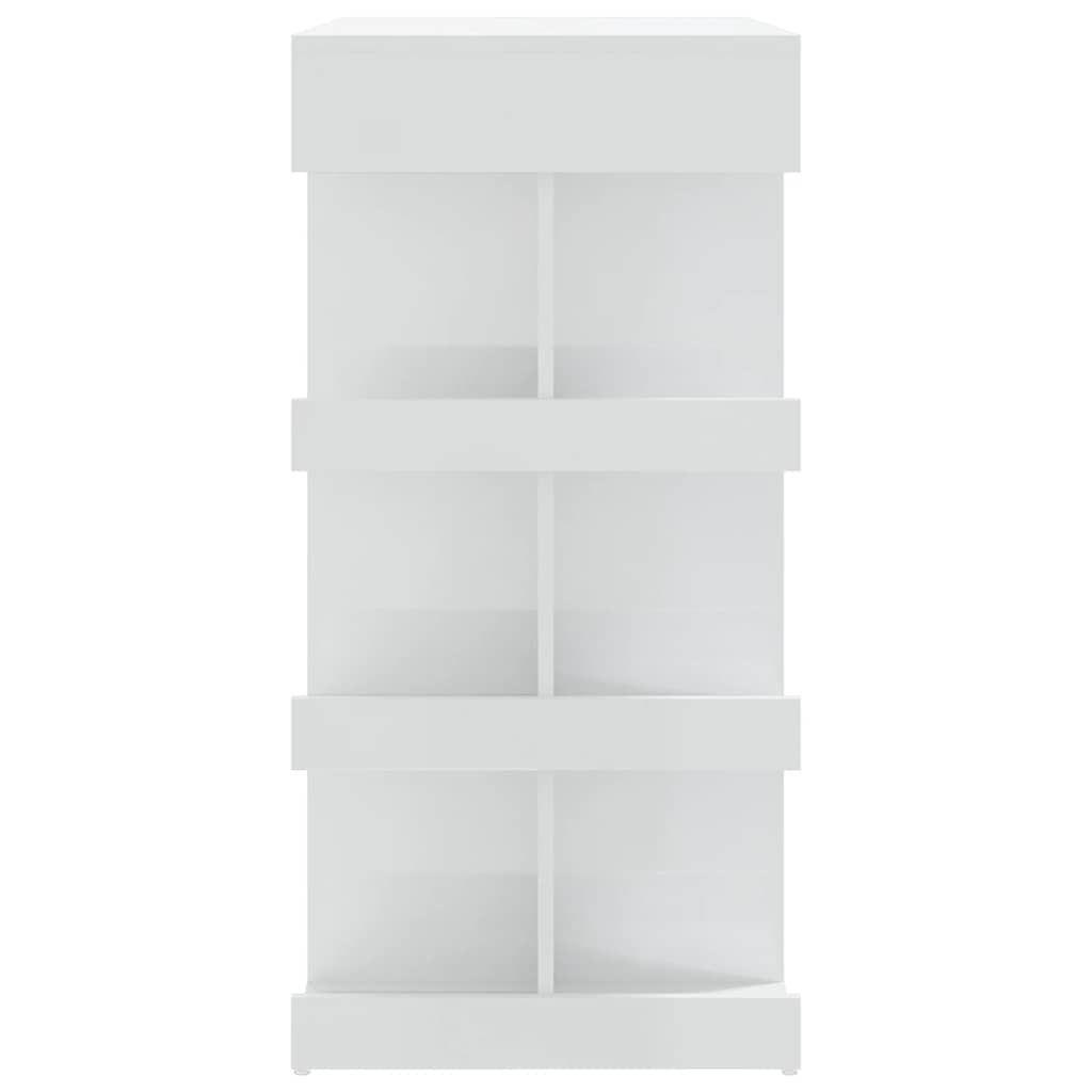 vidaXL Bar Table with Storage Rack High Gloss White 100x50x101.5 cm