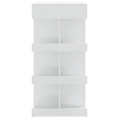 vidaXL Bar Table with Storage Rack High Gloss White 100x50x101.5 cm