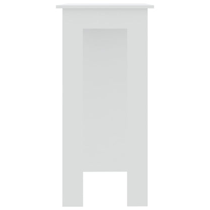 vidaXL Bar Table with Shelf White 102x50x103.5 cm Engineered Wood