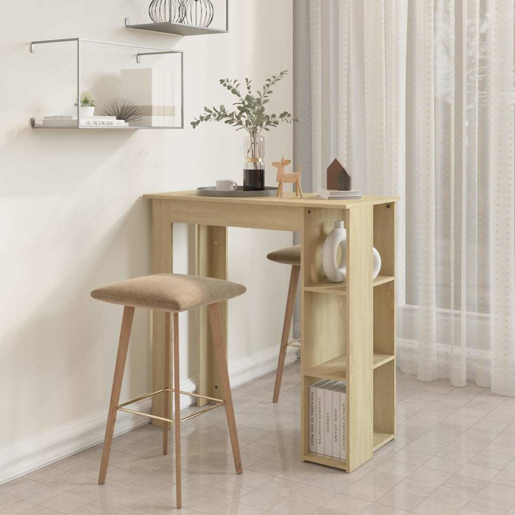 vidaXL Bar Table with Shelf Sonoma Oak 102x50x103,5 cm Engineered Wood