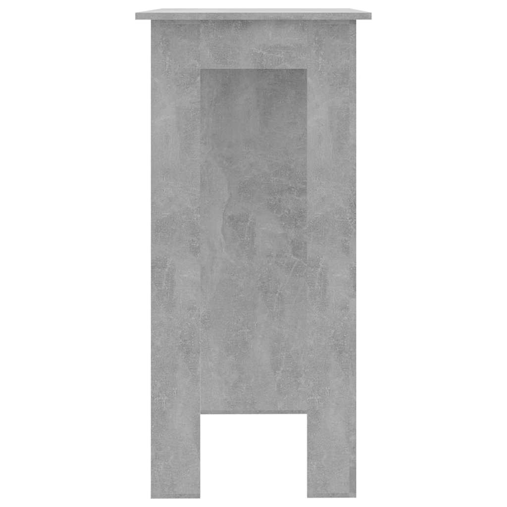 vidaXL Bar Table with Shelf Concrete Grey 102x50x103.5 cm