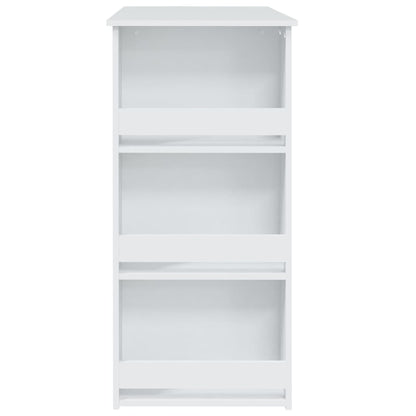 vidaXL Bar Table with Storage Rack White 102x50x103.5 cm Engineered Wood