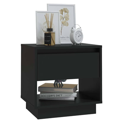 vidaXL Bedside Cabinet Black 45x34x44 cm Engineered Wood