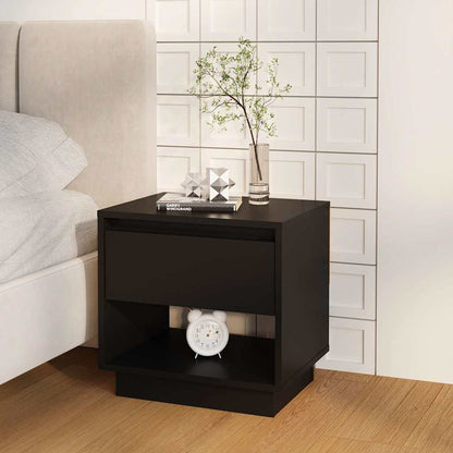 vidaXL Bedside Cabinet Black 45x34x44 cm Engineered Wood