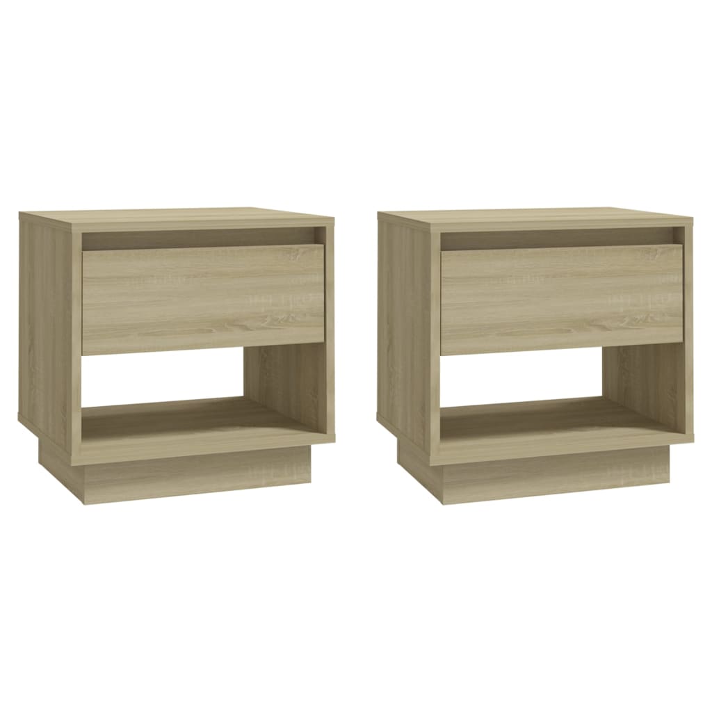 vidaXL Bedside Cabinets 2 pcs Sonoma Oak 45x34x44 cm Engineered Wood
