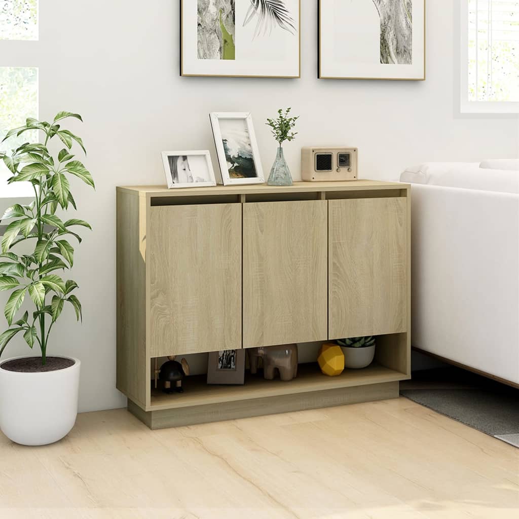 809533 vidaXL Sideboard Sonoma Oak 97x31x75 cm Engineered Wood