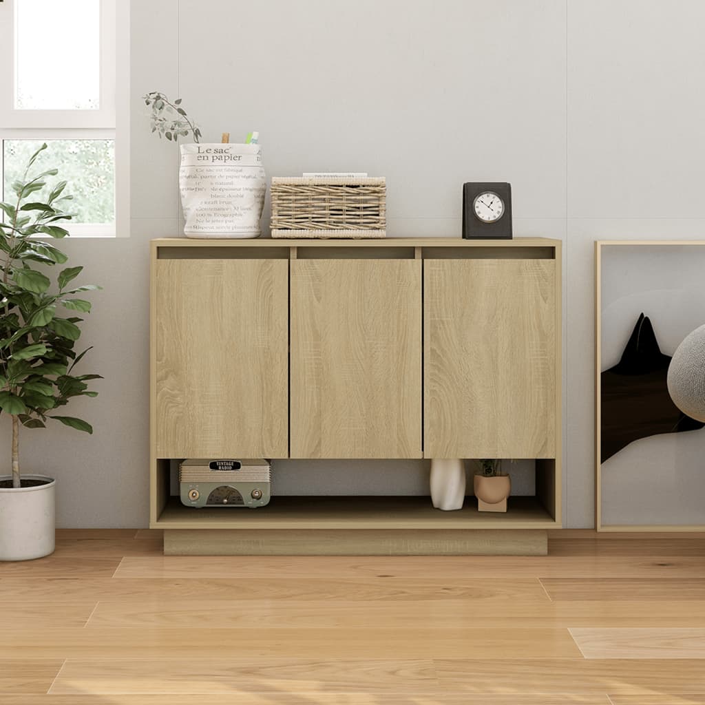 809533 vidaXL Sideboard Sonoma Oak 97x31x75 cm Engineered Wood