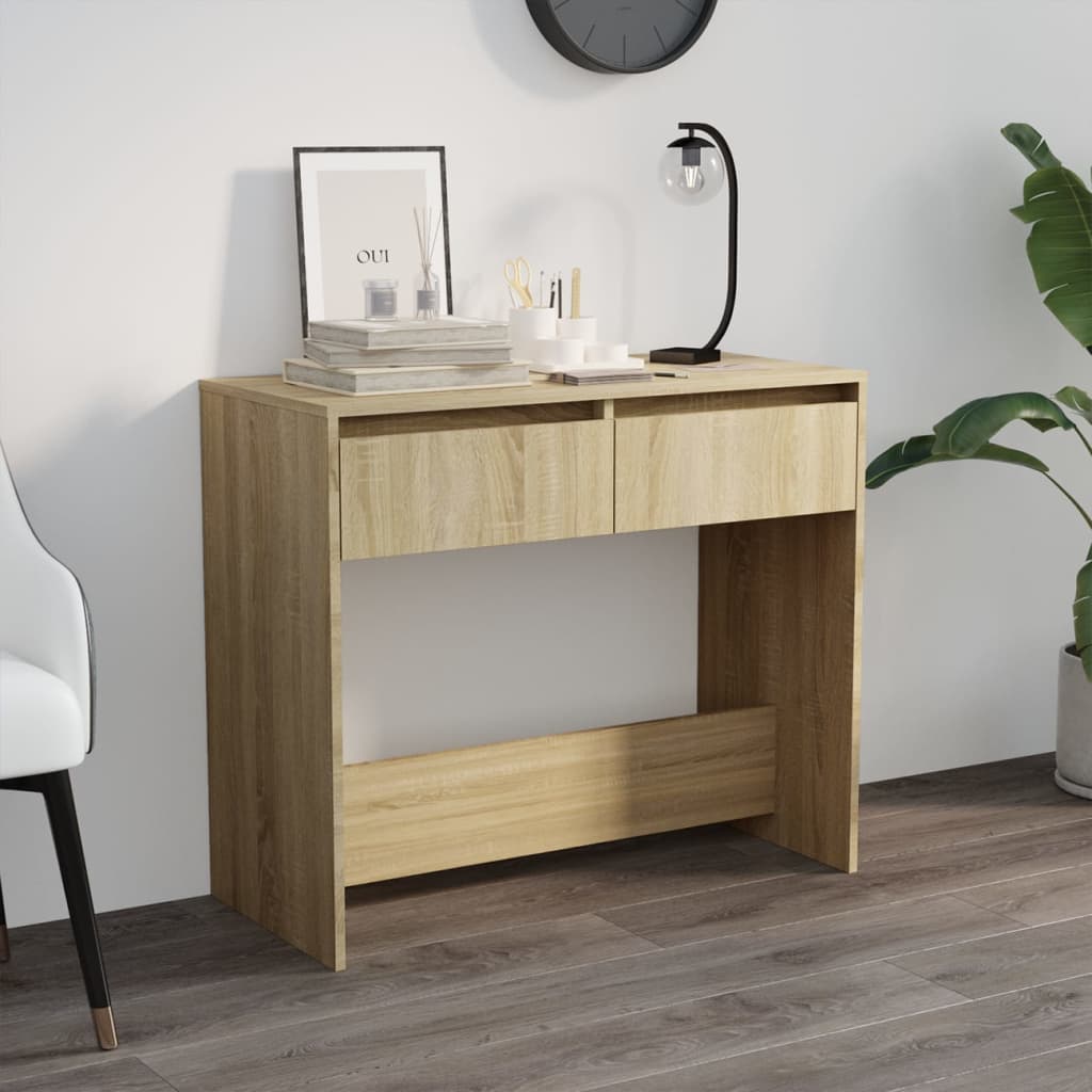 vidaXL Console Table Sonoma Oak 89x41x76.5 cm Steel