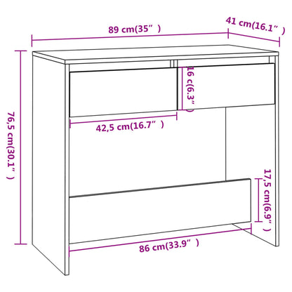 vidaXL Console Table Concrete Grey 89x41x76.5 cm Steel